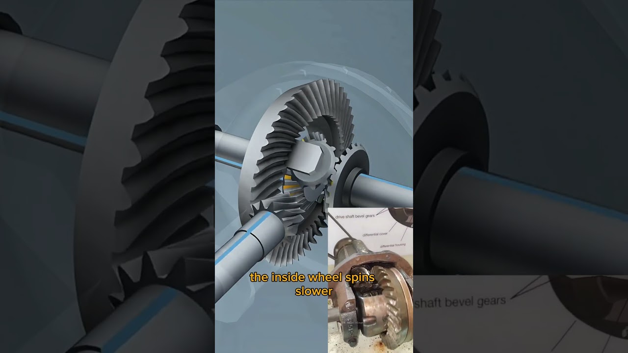 ⚙️How a Differential Gear Works in Just 13 Seconds! 🚗 #shorts #gear  #mechanism