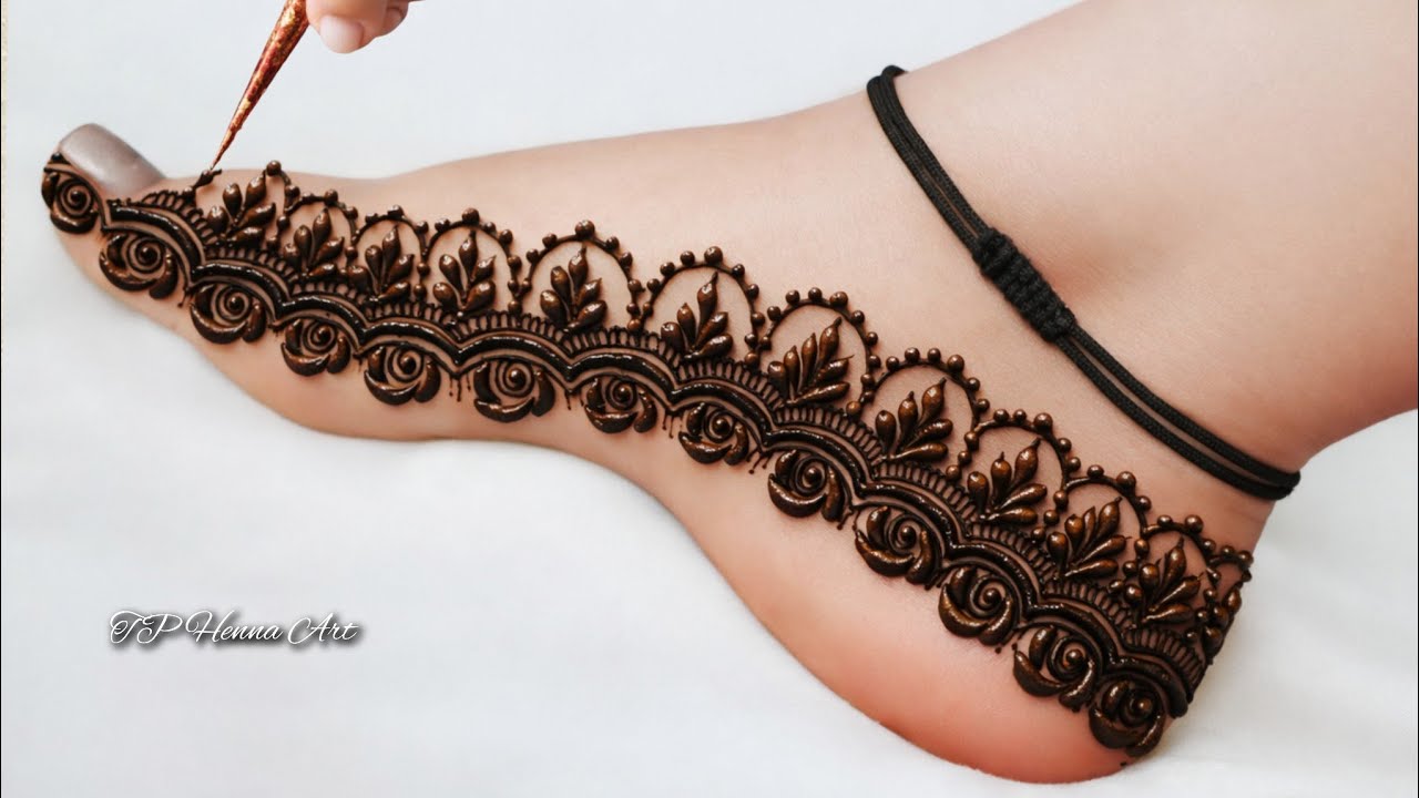 Quick Stylish Border Mehndi Henna Designs for Foot #tphennaart 