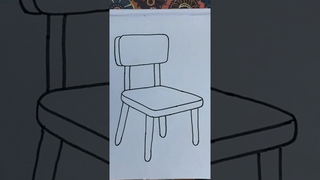 How to draw a Chair For Kids 🪑 | Easy Chair Drawing #shorts #art #drawing #trending #chair #forkids