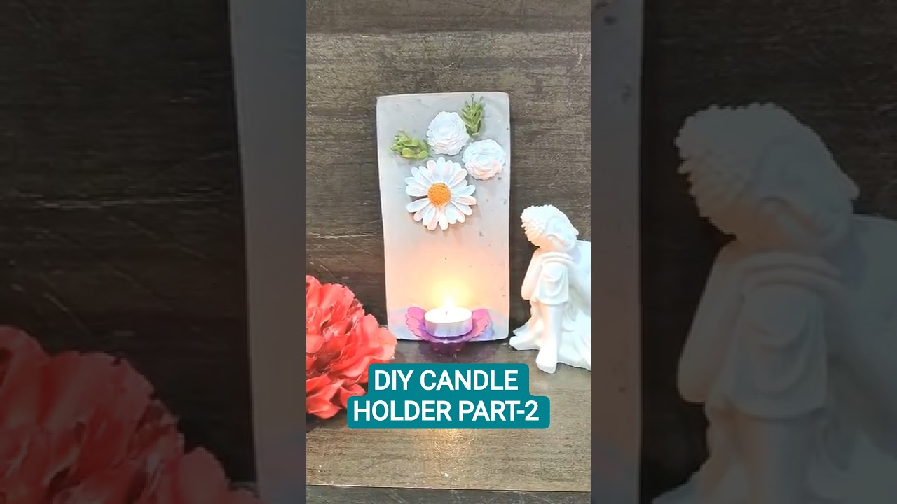 DIY Candle Holder at Home | Cement candle Holder Part 2#diy #craft #candles #homedecor #candlemaking