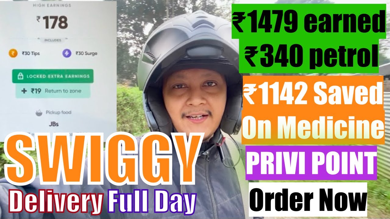 ₹1479 #earning using ₹340 petrol Full Day #swiggy delivery #vlog || @RinkuJourney