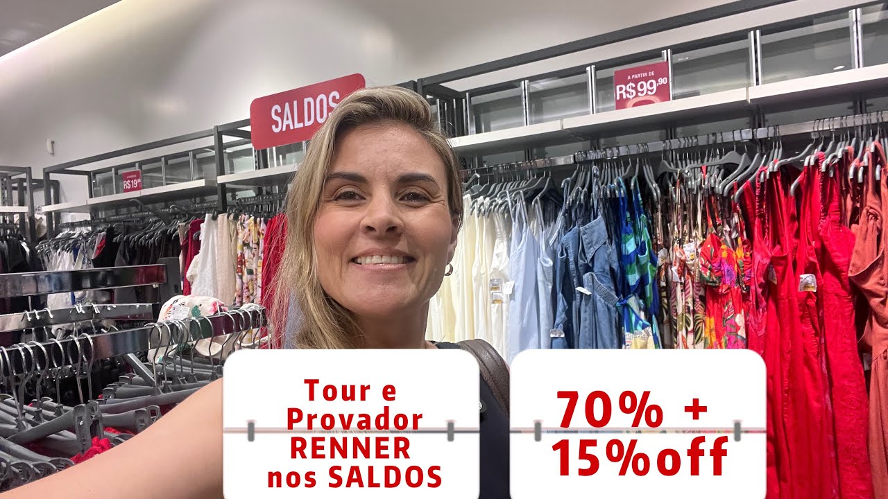 RENNER | PROVADOR E TOUR NOS SALDOS COM até 70% off + 15% cupom PATYCABS 