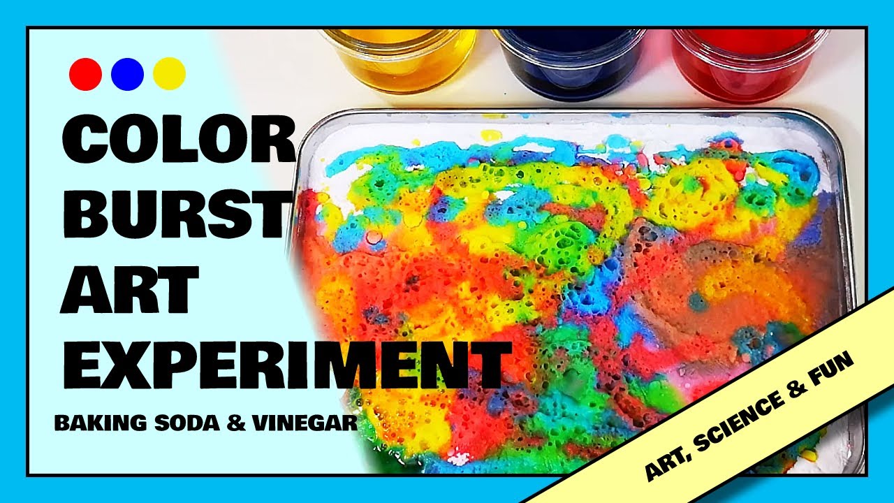 Baking Soda and Vinegar Color Experiment | Color Burst and Fizz | Fun Kids Art and Science Activity