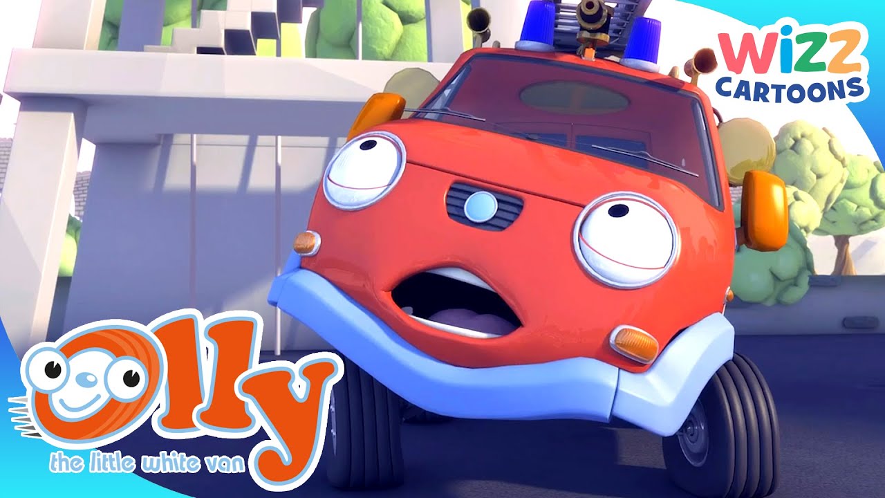 @OllyTheLittleWhiteVanShow - The Little Red Fire Van | Wizz Cartoons