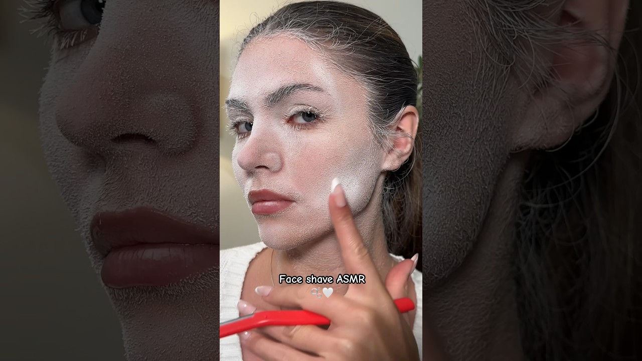 Monthly face shave ASMR! #beauty