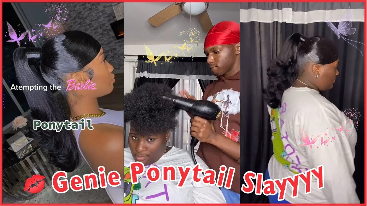 SIDE SWOOP PONYTAIL ON NATURAL HAIR!💜 BARBIE PONYTAIL WITH HAIR WEAVE #ULAHAIR