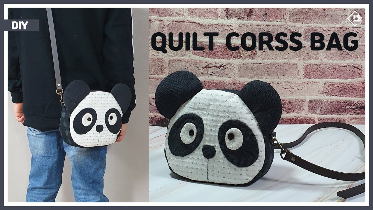 DIY/ QUILT/ PANDA CROSS BAG/ 판다모양의 귀여운 퀼트 크로스백 만들기/ MAKE A BAG/ sewing/ turorial [Tendersmile]
