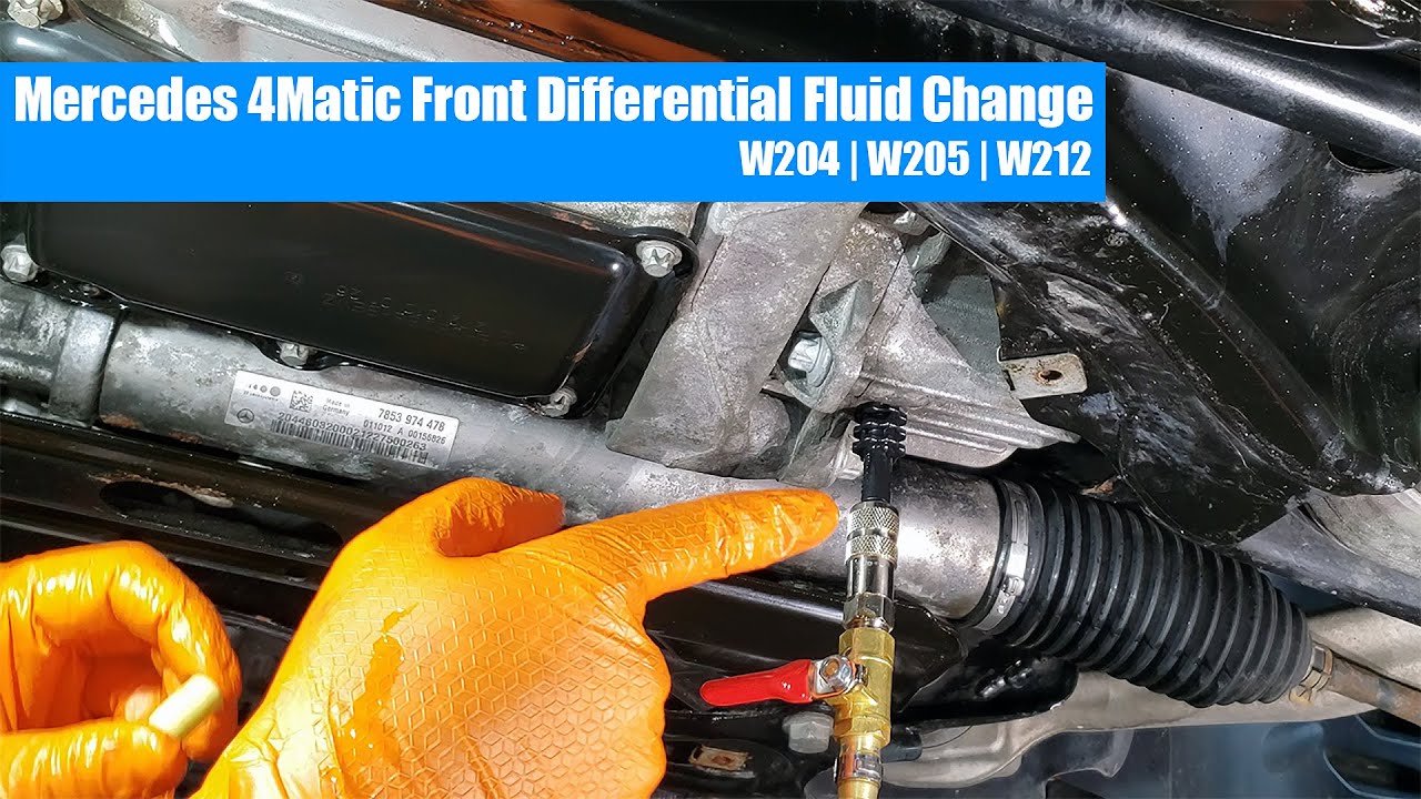 Mercedes 4Matic — замена жидкости переднего дифференциала — W204/W205 (простой способ)