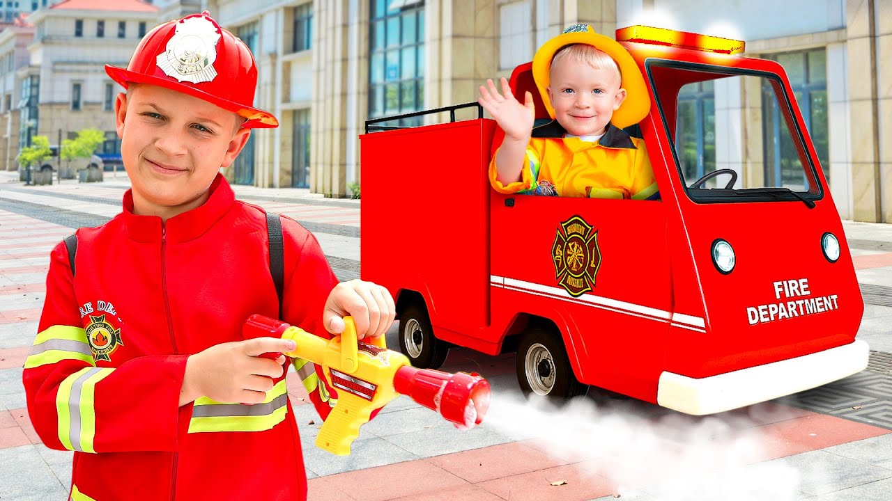 Pequeños bomberos en acción | Adam y mamá enseñan seguridad infantil
