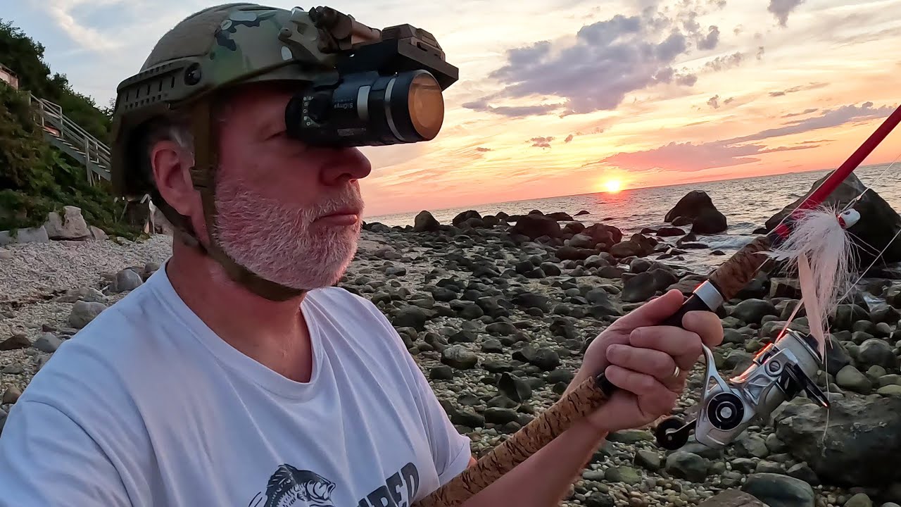 Topwater Beach Fishing + Surfcasting With Night Vision!