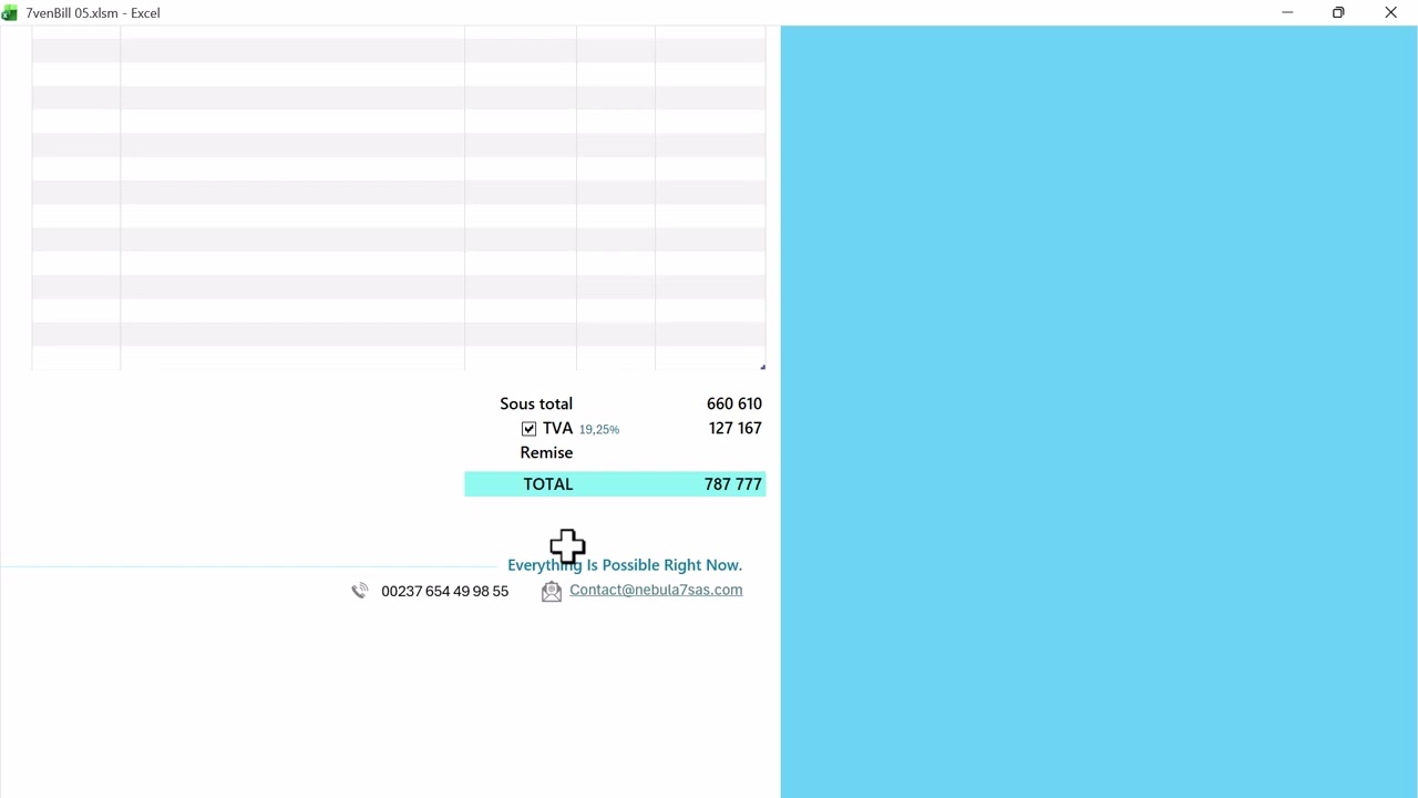 Excel VBA Générateur automatique de devis, bon de commande, facture.