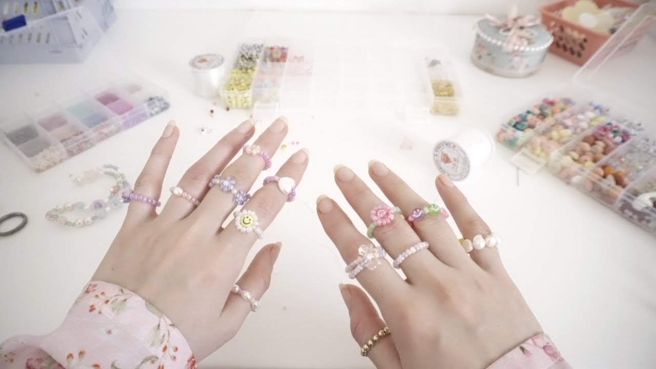bead haul🎀how to make beaded rings | beaded rings tutorial making | bead jewelry making
