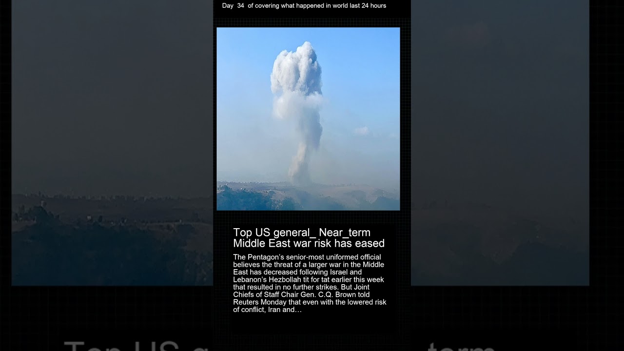 Top US general_ Near_term Middle East war risk has eased