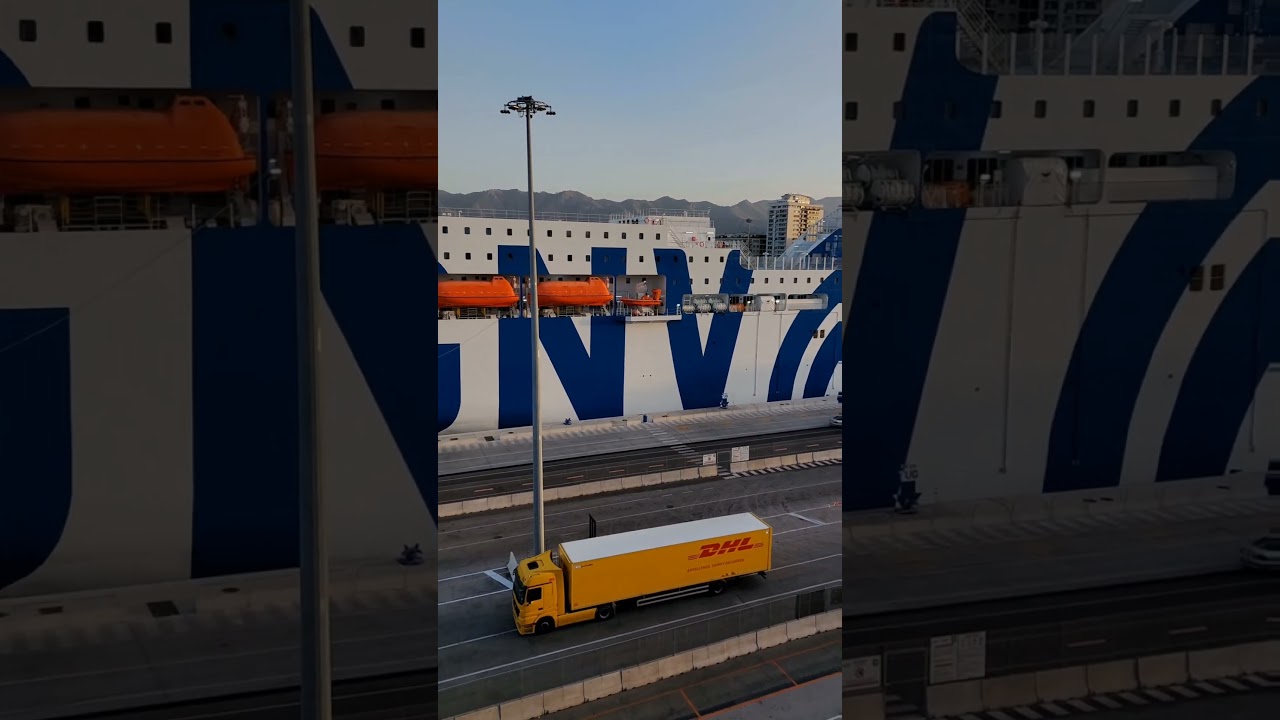 GNV Polaris + DHL #travel #carrier #dhlexpress #corriere #gnv #ship #cruiseship   #palermo