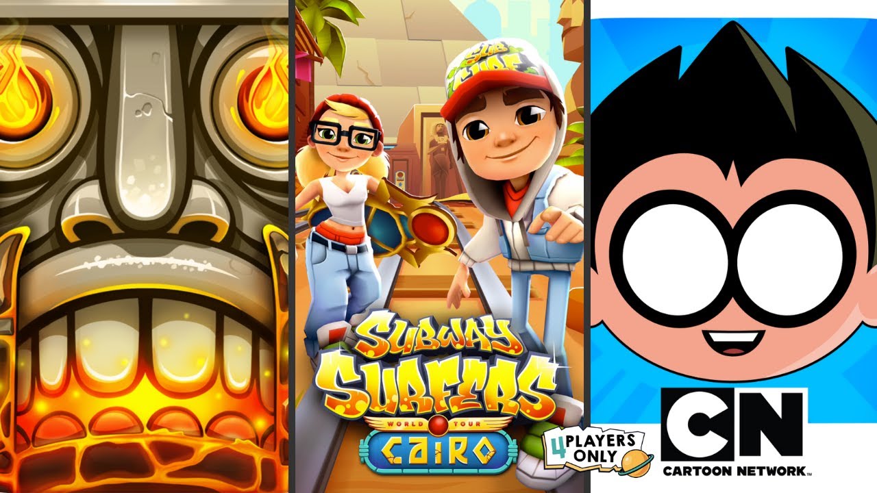 Temple Run 2 [VOLCANO ISLAND Map] Vs Subway Surfers 🏄‍♀️CAIRO 🏄‍♀️Vs Teeny Titans - Teen Titans Go!