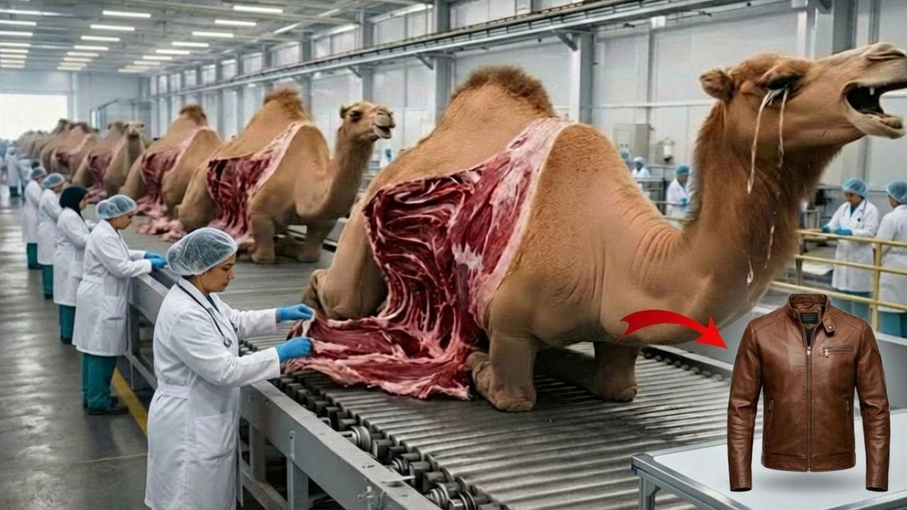 Inside a Luxury Camel Skin Factory | Premium Jacket Full Heavy Machine Process