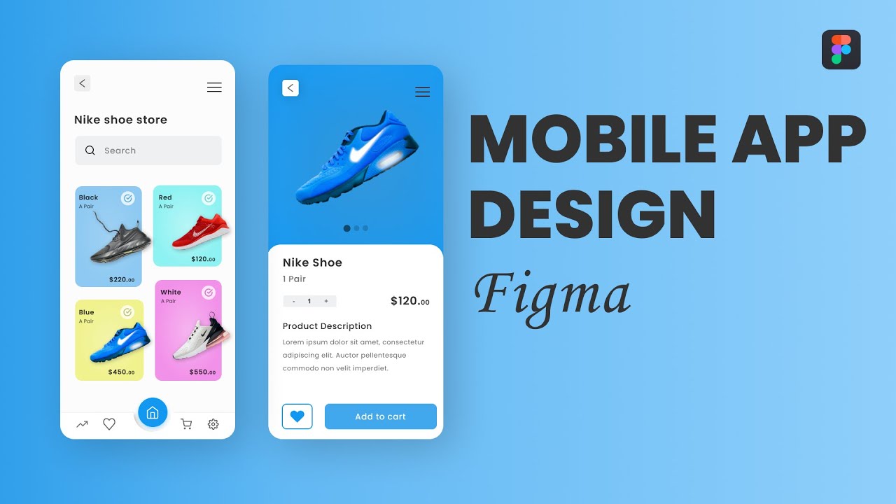 Дизайн мобильного приложения для заказа обуви Figma (Figma Mobile Design 2020)