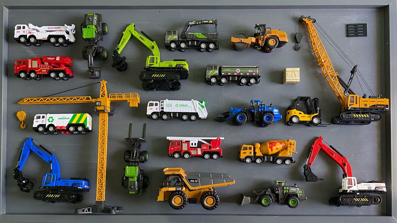 Koleksi Alat Berat Mini – Excavator, Dump Truck, Bulldozer, Tractor, Beko, Forklift Realistis