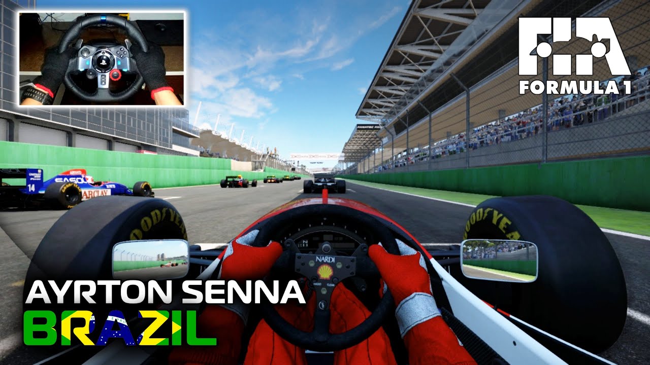 McLaren MP4/8 by Ayrton Senna | 1993 Brazilian Grand Prix | Logitech G29 Gameplay