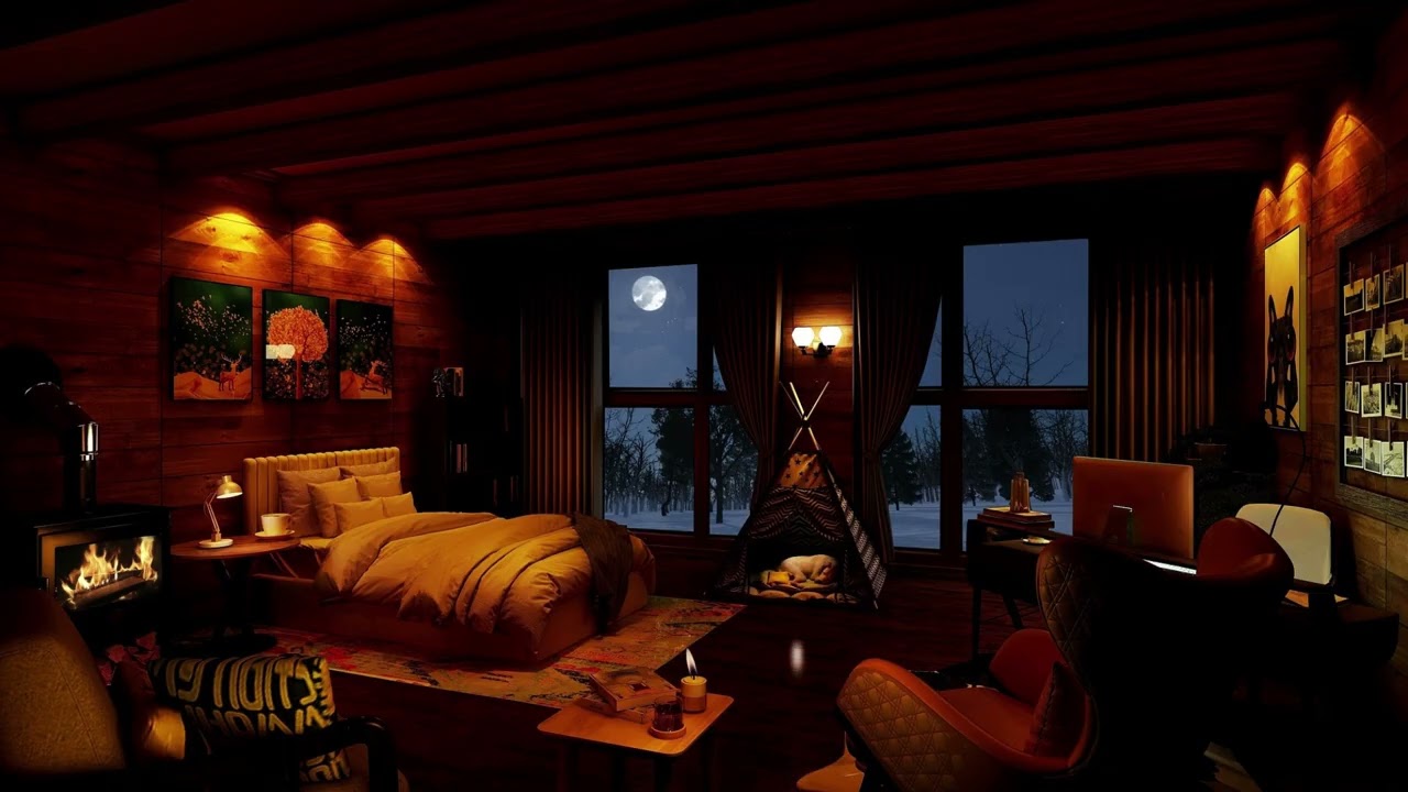 Deep Quiet Room 🌙 Cozy Night Cabin Sleep Music | Calm Ambient for Deep Sleep (30 Min)