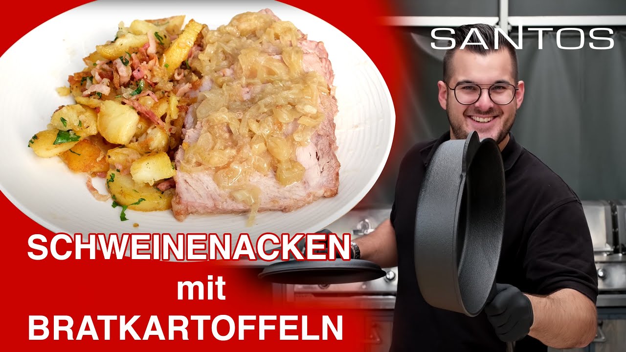 🐖 🥔🔥 Bester Schweinenacken & Bratkartoffeln aus der Gusspfanne vom Gasgrill - Anleitung Erklärung