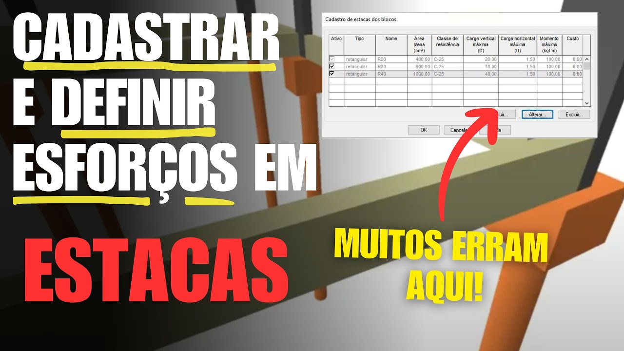 EBERICK : Como CADASTRAR ESTACAS Corretamente  - Momento e Força Horizontal