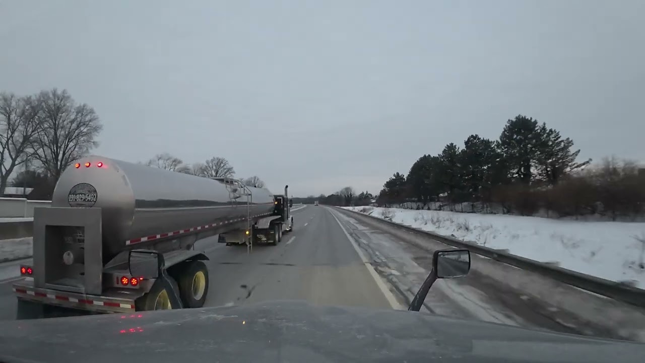 First person view trucking early early morning