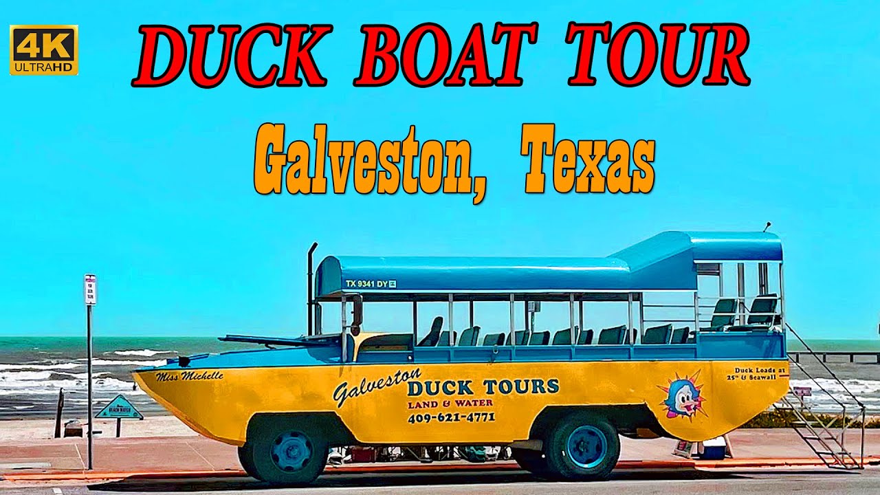 DUKW Duck Boat Tour | Galveston Island Tours Texas | Amphibious Hydra Terra (4K)