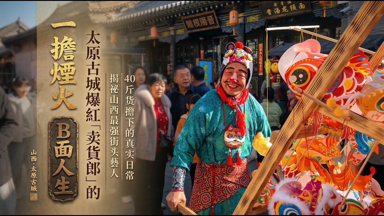 【山西紀實】一擔煙火：太原古城爆紅「賣貨郎」的B面人生｜揭祕山西最強街頭藝人，40斤貨擔下的真實日常 #太原古縣城 #職人精神 #噴火表演
