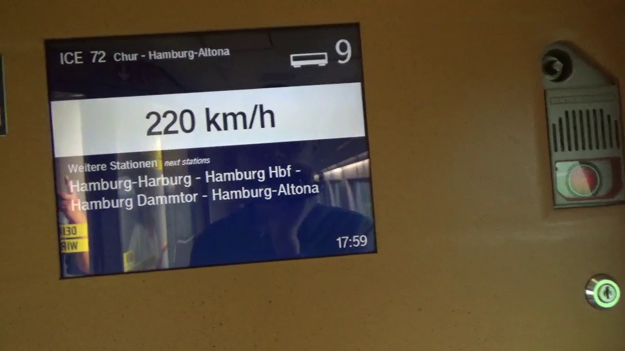 ICE 72 Mitfahrt Göttingen - Hannover Messe/Laatzen mit 240 km/h