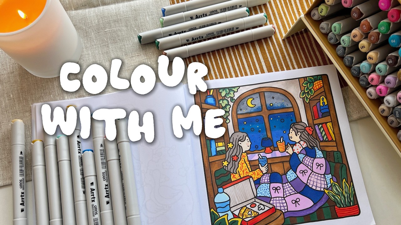 ASMR Colour With Me ✿ Trying Out The Darker Colours ✿ Ft. Arrtx Alcohol Markers