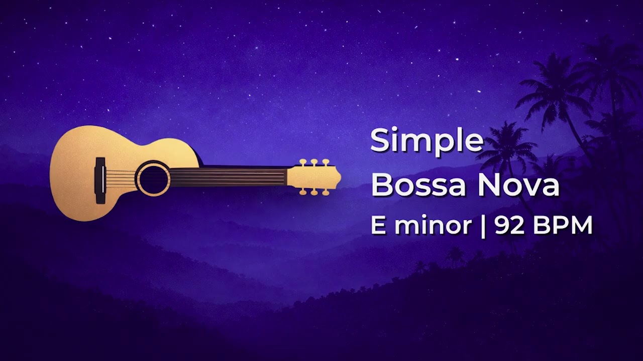 E Minor Bossa Nova Backing Track | Smooth Jazz Guitar & Sax Jam Track (92 BPM)