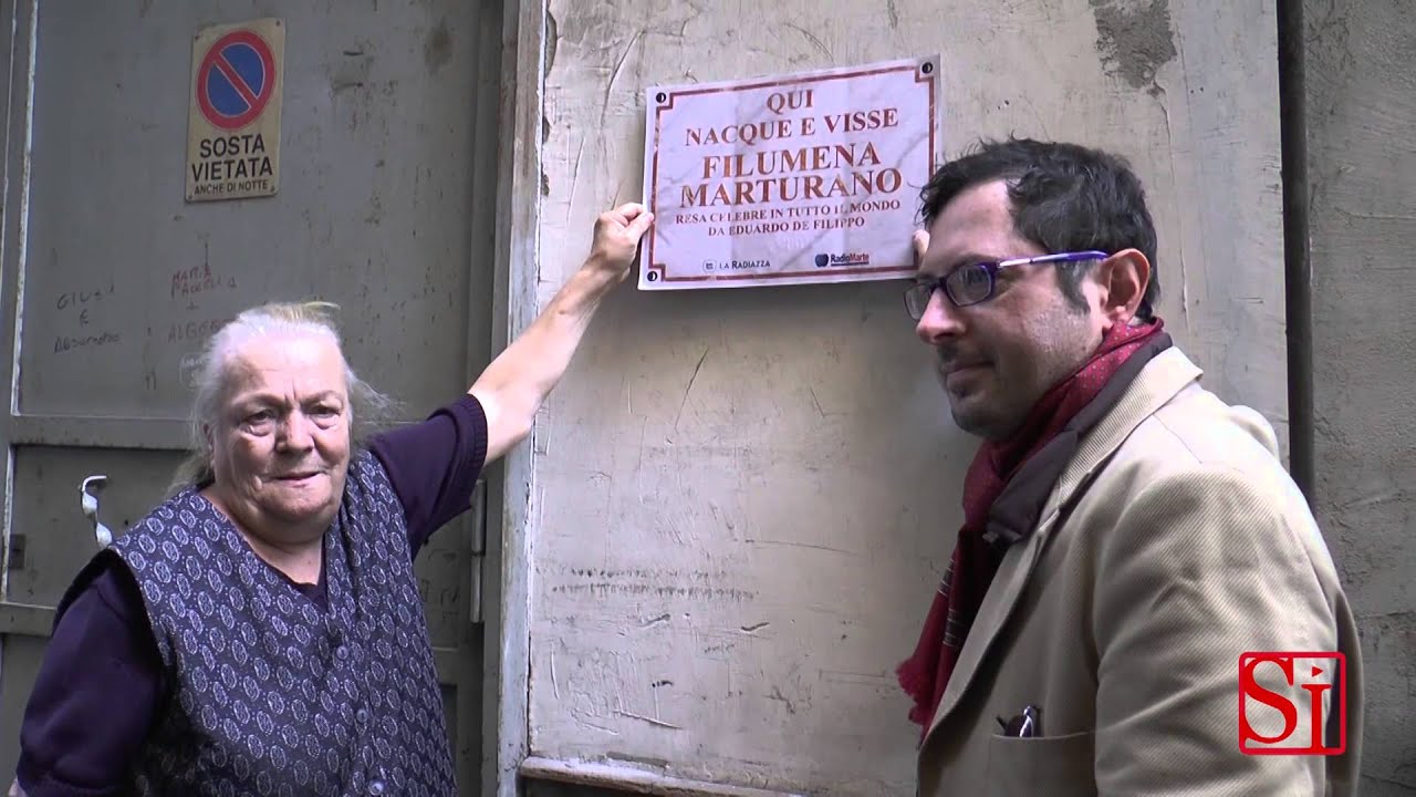 Napoli - Filomena Marturano, targa simbolica in Via San Liborio (31.10.14)