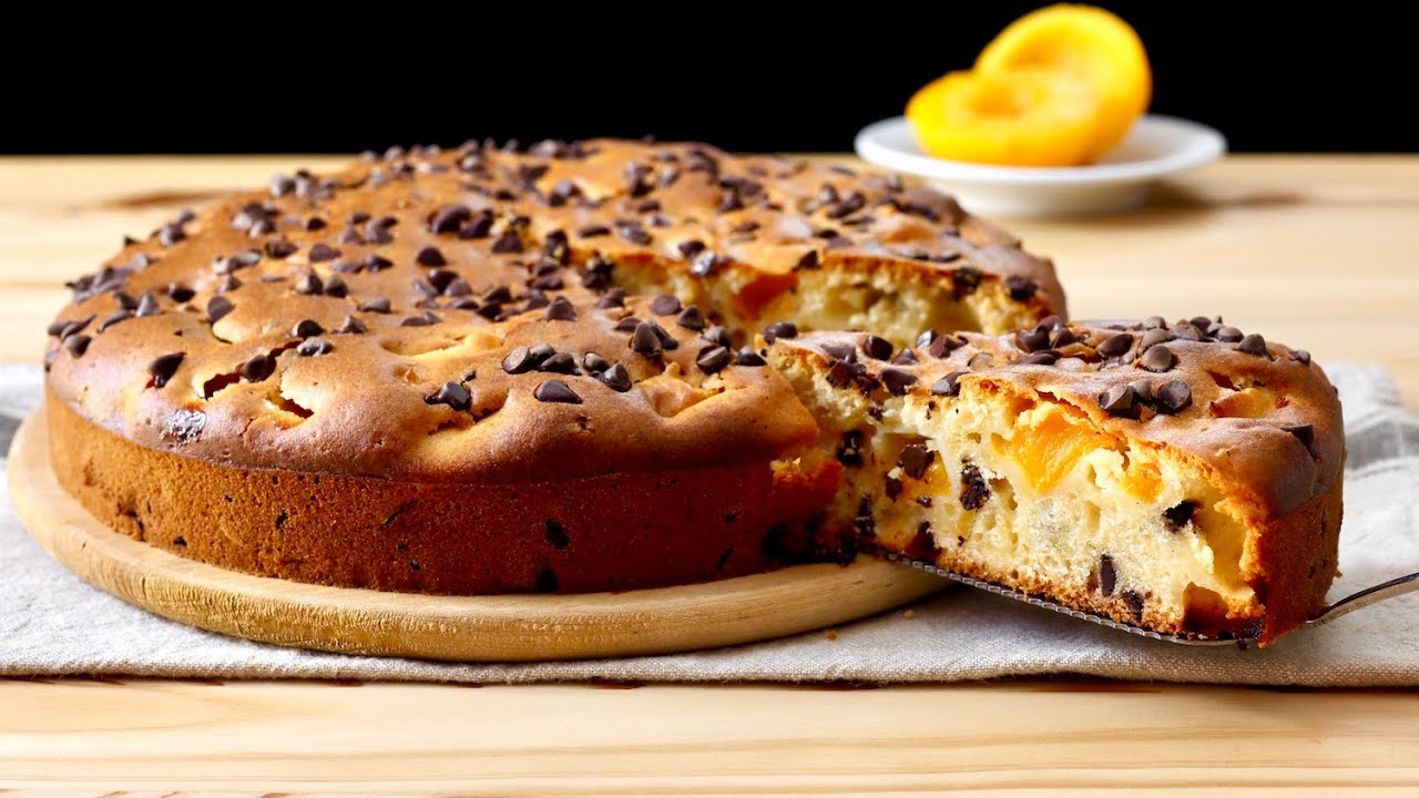 Torta 5 Minuti Pesche Sciroppate e Cioccolato