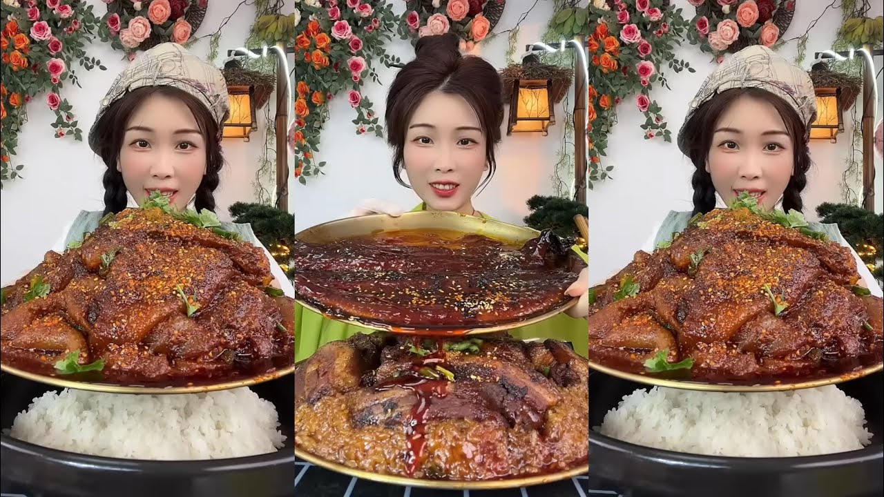 【ASMR】【MUKBANG】GIANT PORK BELLY | EATING SHOW |CHINESE MUKBANG |食べ |吃播 LOVE ASMR