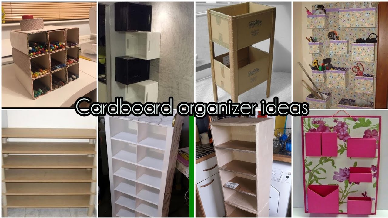 Cardboard organizer ideas| cardboard storage ideas | cardboard craft ideas