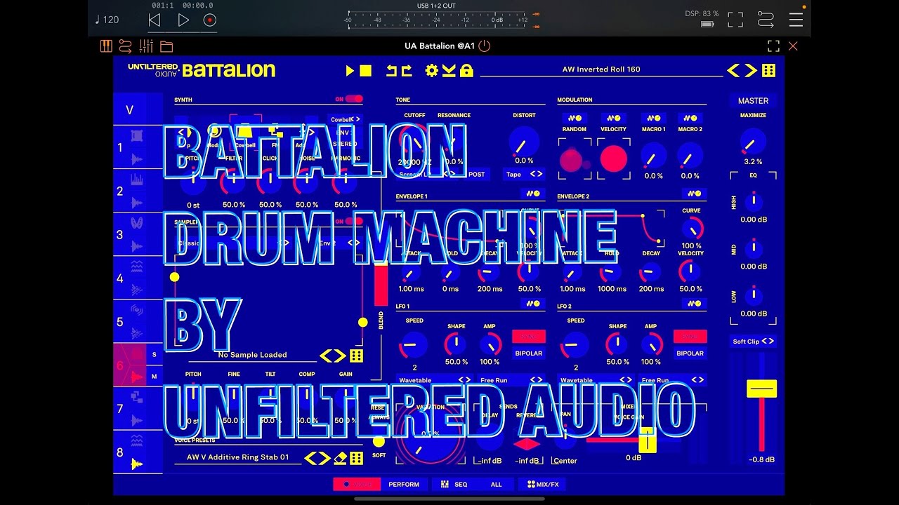 Battalion - Drum Machine by Unfiltered Audio - Synth, Sampler, & Sequencer - iPad