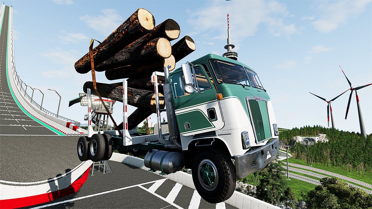 Big High Ramp Jumps with Expensive Big Truck Challenge Crashes #7    BeamNG Drive