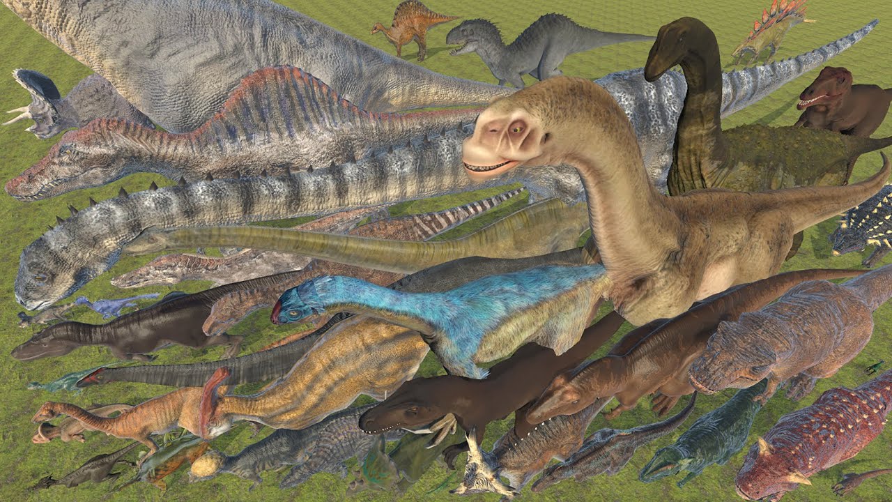 Terrestrial Dinosaurs Size Comparison | 3D Animation | Realistic World Data
