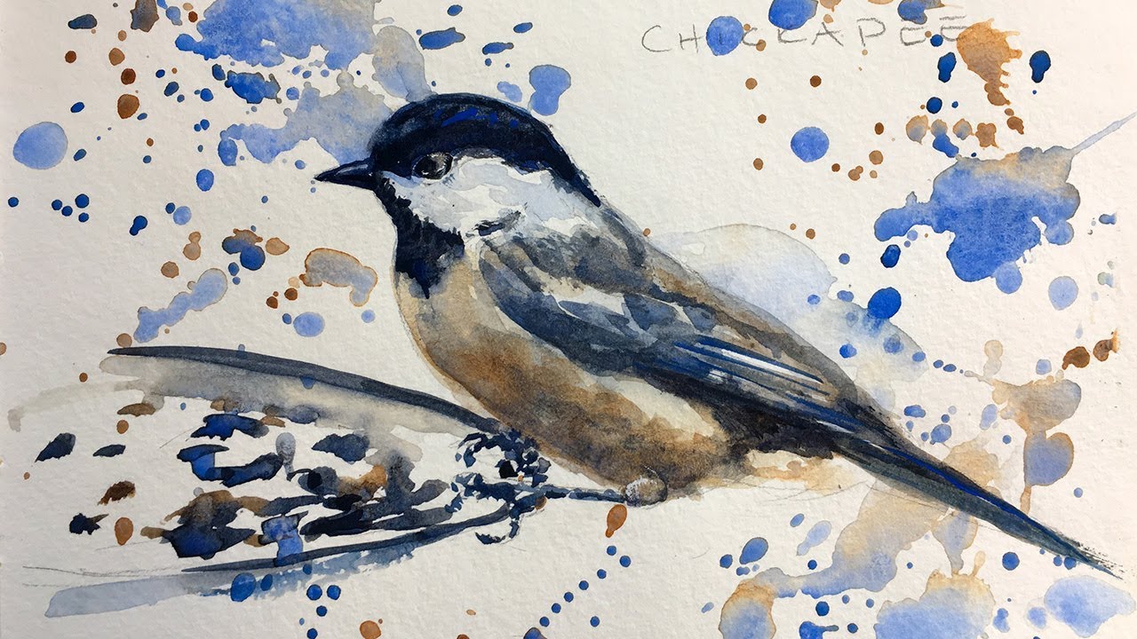 Watercolor Bird Painting Tutorial, Chickadee