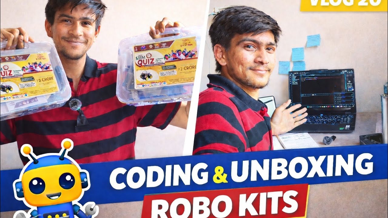 Vlog 20 🔥 Coding Challenge + Unboxing Robo Kits 🤖 | STEM Robot Build Begins! 