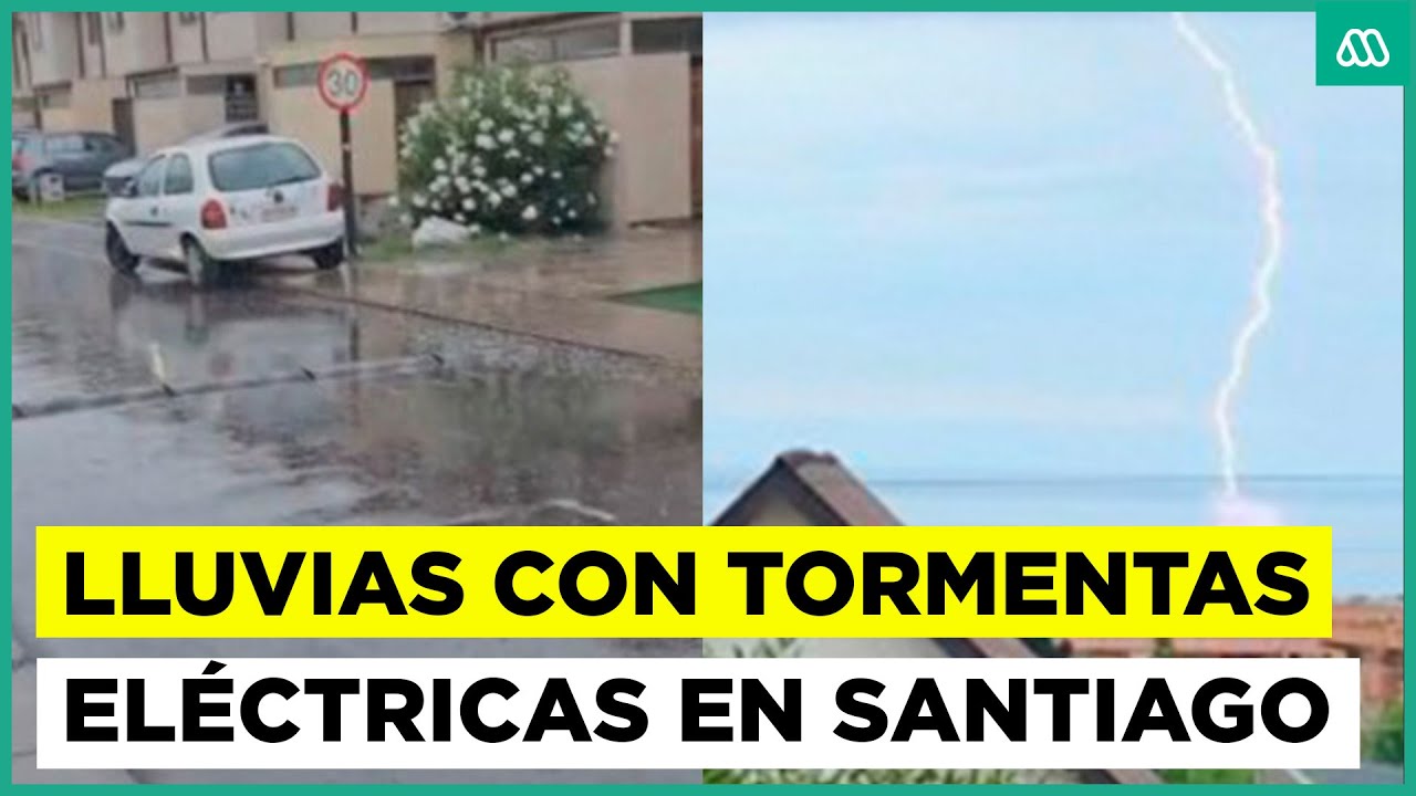 Inusuales lluvias con tormentas eléctricas en Santiago: se reportaron palmeras incendiadas por rayos