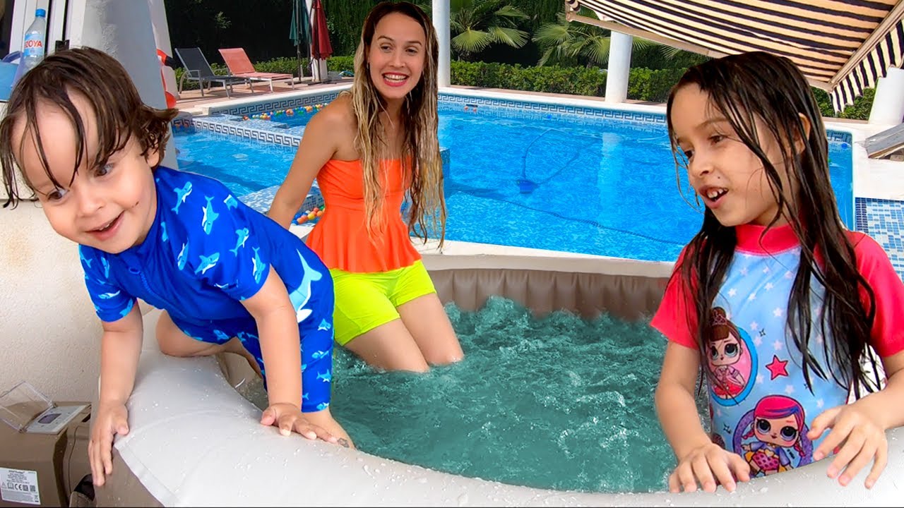 Meine Familie macht eine 24 Stunden Herausforderung in einem Whirlpool