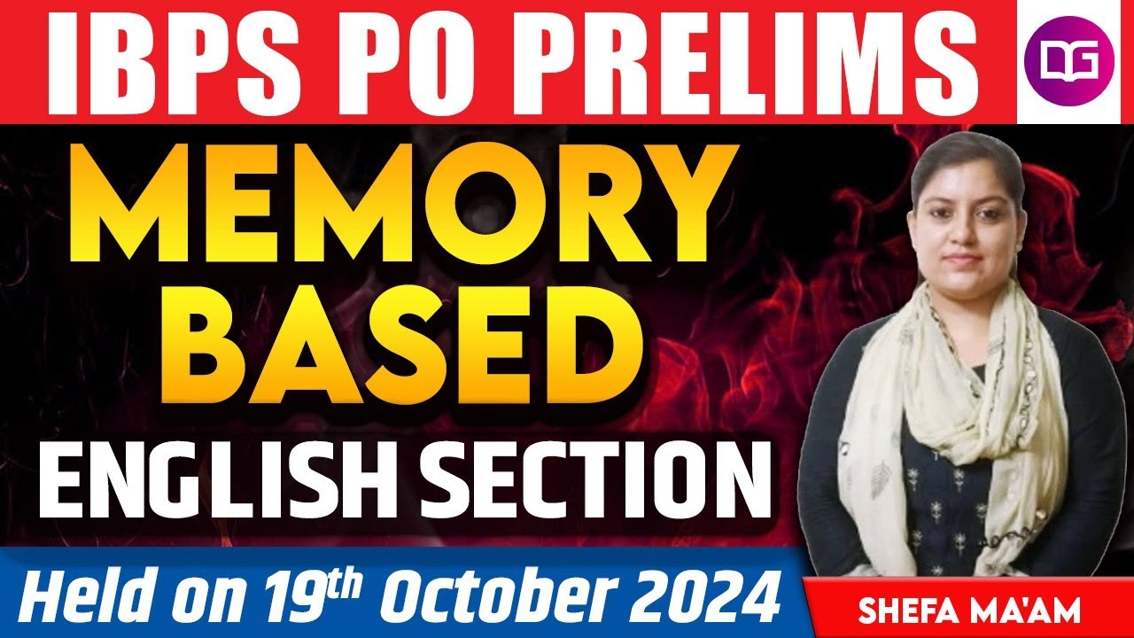 IBPS PO PRELIMS 2025 | IBPS PO English Memory Based Paper 2024  | By Shefa Ma'am #guidely