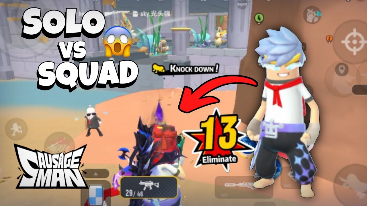 SOLO vs SQUAD 🏆| Sausage man gameplay video 2026 |