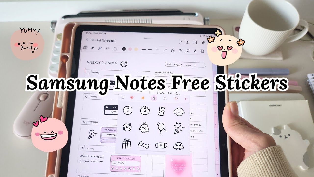FREE Samsung Notes Stickers 🤍✏️ Where to Find Free Digital Stickers | Add Stickers to Samsung Notes
