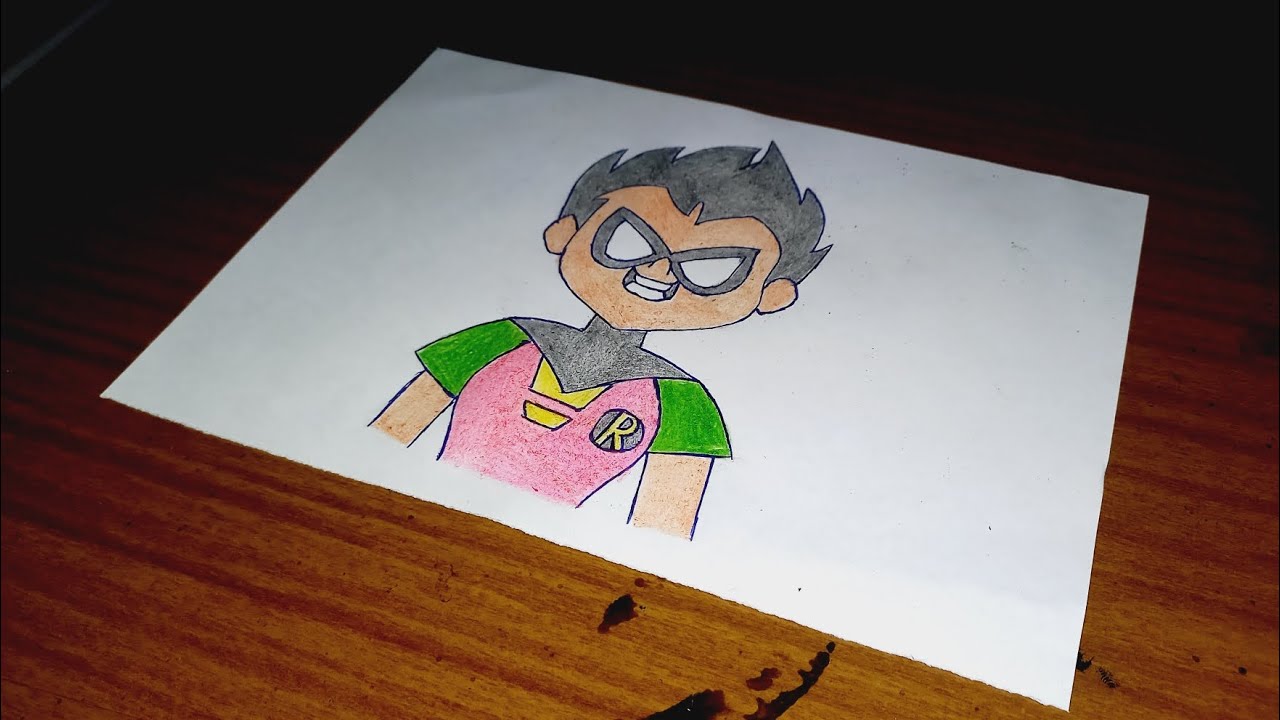 Como desenhar Robin-jovens titãs passo a passo💢
