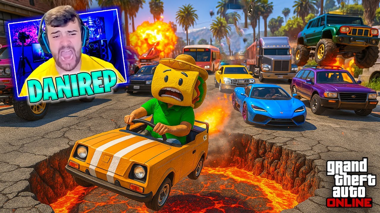 EL ÚLTIMO EXPLOTA CON COCHES ALEATORIOS PERO CAIGO EN UN AGUJERO INFINITO!! - GTA 5 ONLINE