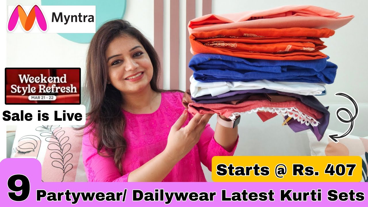 😃 Myntra Huge 9 Kurta Sets, Kurtis, Dresses & Summer Haul Starting Rs. 407|❤️Flipkart Haul