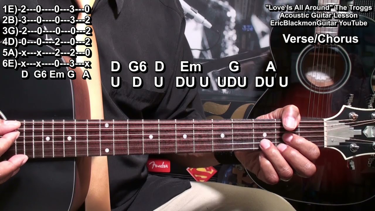 ЛЮБОВЬ ВСЕГДА ВОКРУГ Урок игры на гитаре Troggs Табы@EricBlackmonGuitar